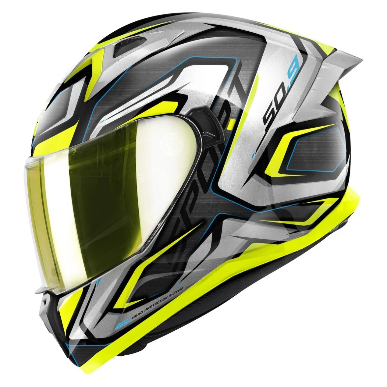 Casco Integrale Givi 50.9 Atomic Nero/argento/giallo