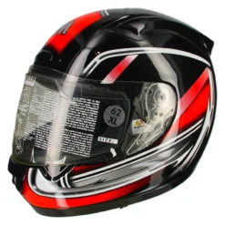 Casco Integrale In Fibra Fm Trad Rosso Fantasia Ultimi Pezzi