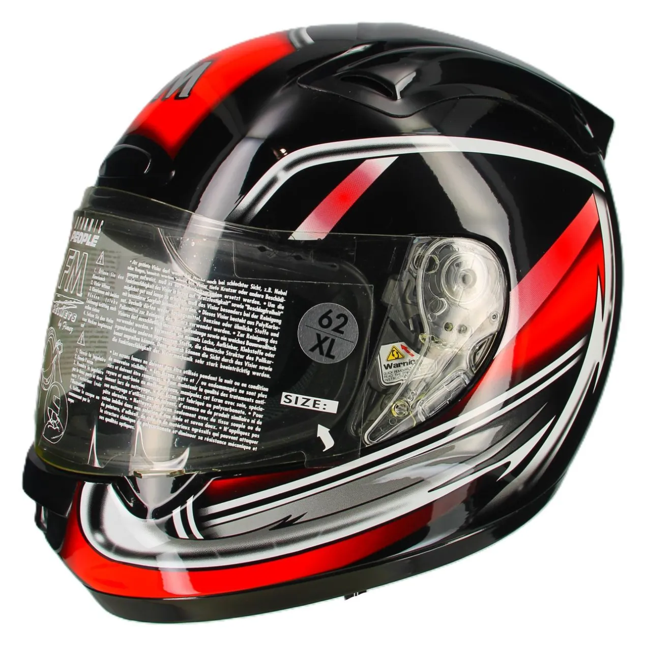 Casco Integrale In Fibra Fm Trad Rosso Fantasia Ultimi Pezzi