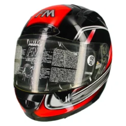 Casco Integrale In Fibra Fm Trad Rosso Fantasia Ultimi Pezzi