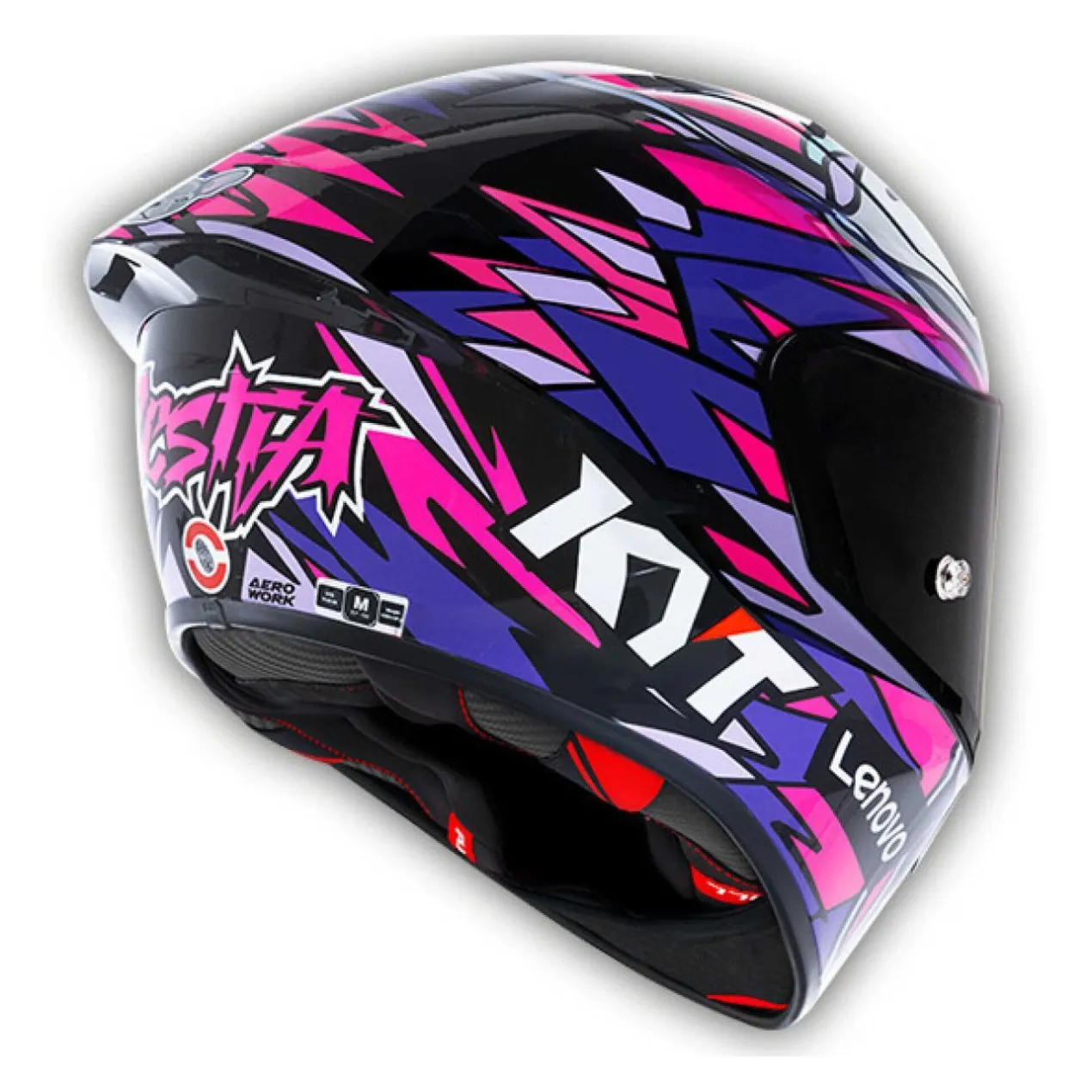 Casco Integrale Kyt Kx-1 Race Gp Replica Bastianini Fim 2024 White/pink