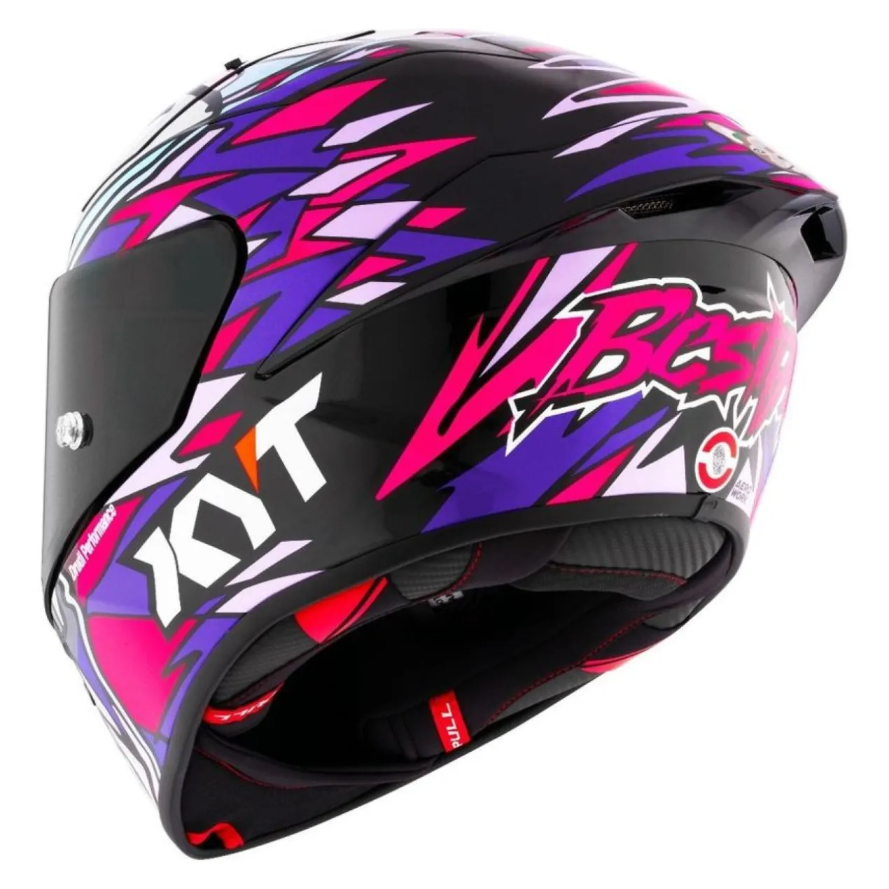 Casco Integrale Kyt Kx-1 Race Gp Replica Bastianini Fim 2024 White/pink