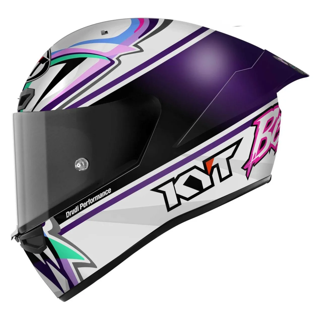Casco Integrale Kyt Kx-1 Race Gp Replica Bastianini Fim 2024 White/violet