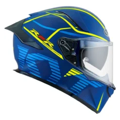 Casco Integrale Kyt R2r Concept Matt Blue/yellow