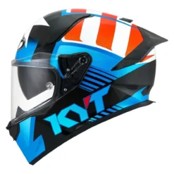 Casco Integrale Kyt R2r Straight Light Blue/red