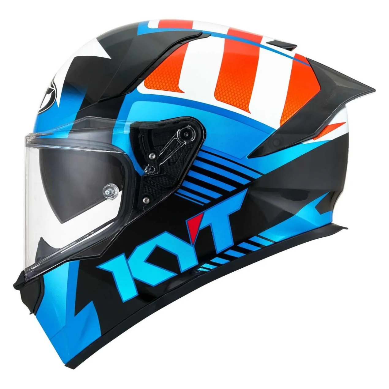 Casco Integrale Kyt R2r Straight Light Blue/red