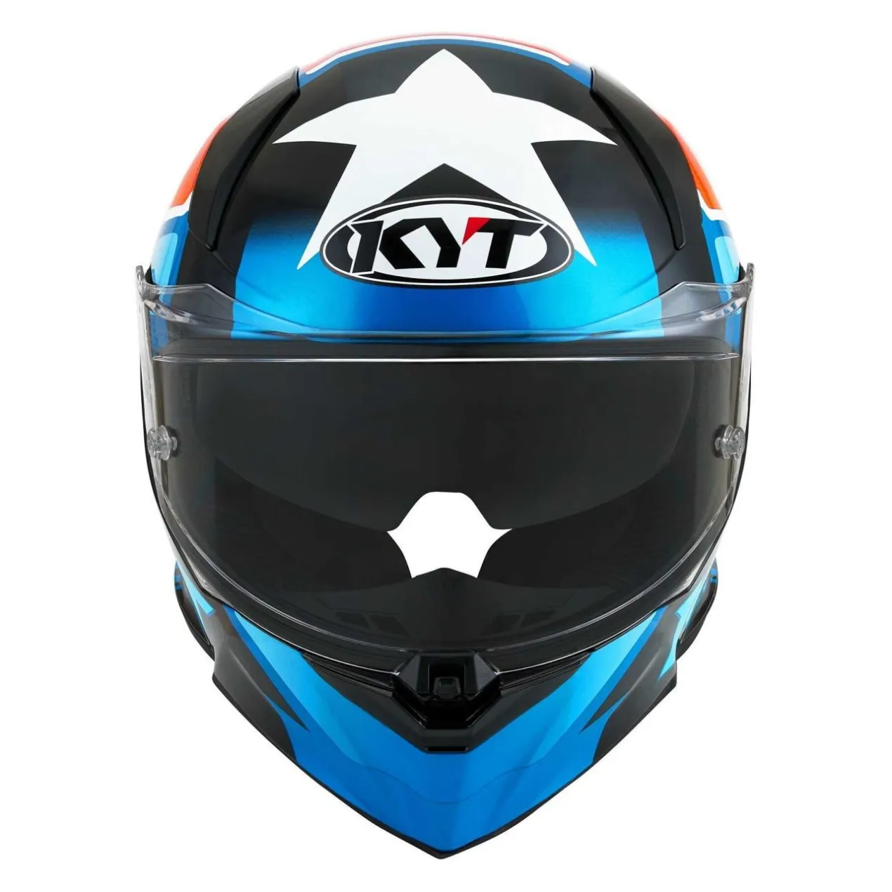Casco Integrale Kyt R2r Straight Light Blue/red