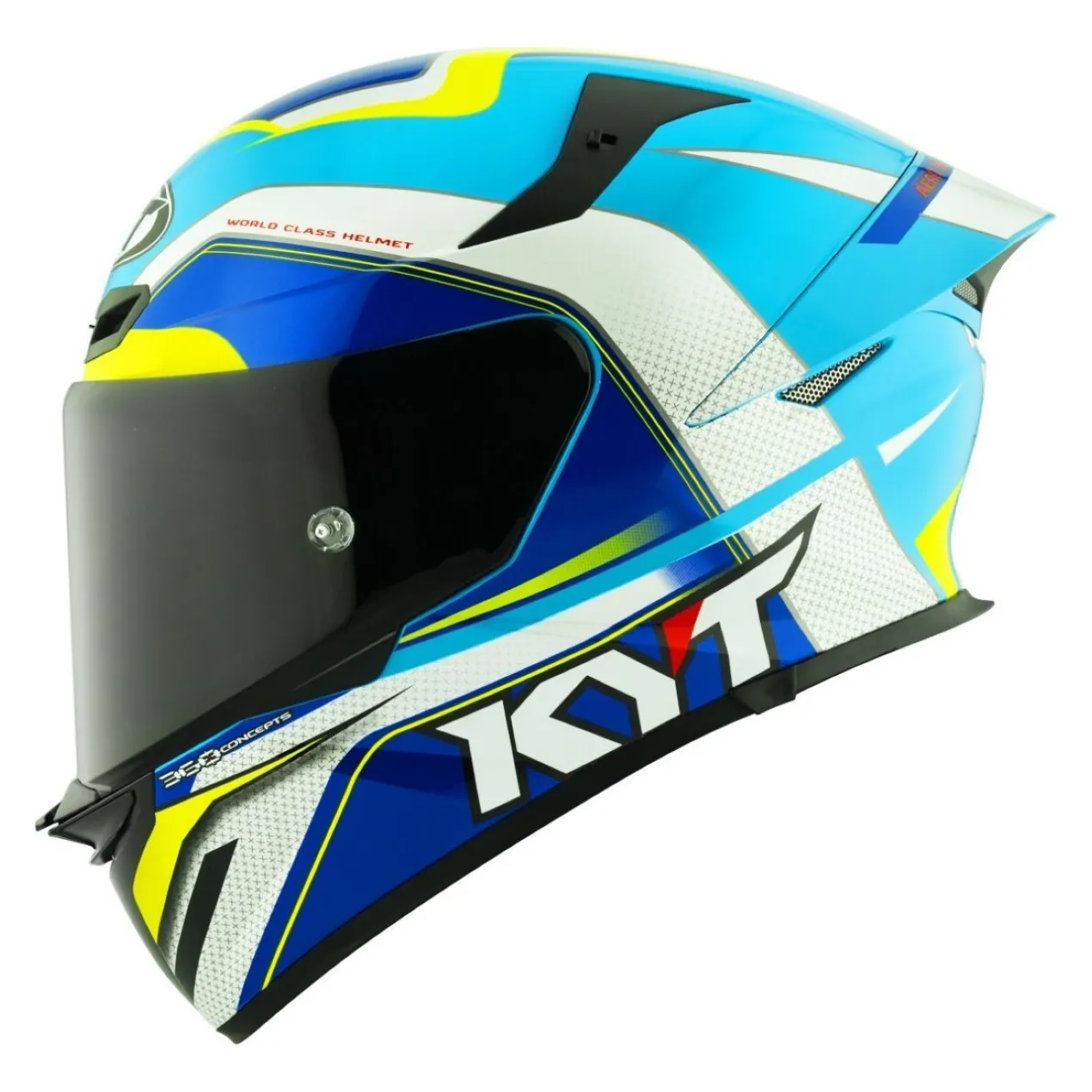 Casco Integrale Kyt Tt-revo Grand Prix White/light Blue