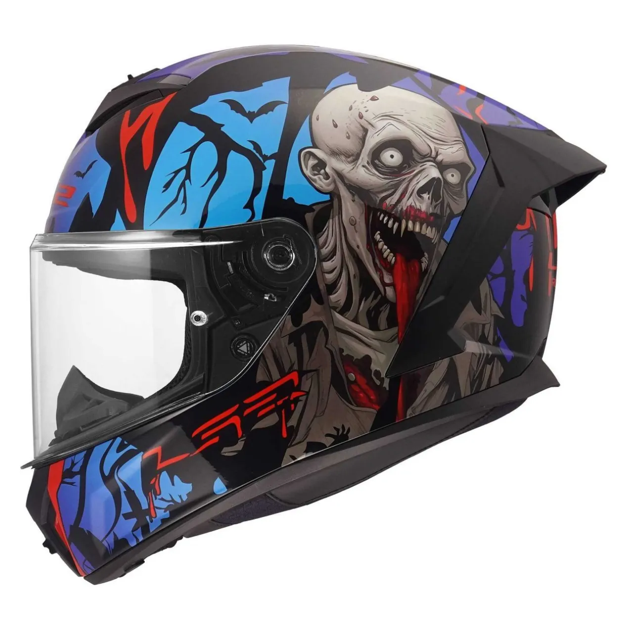 Casco Integrale Ls2 Ff820 Rapid III Zombie II Black Red Blue