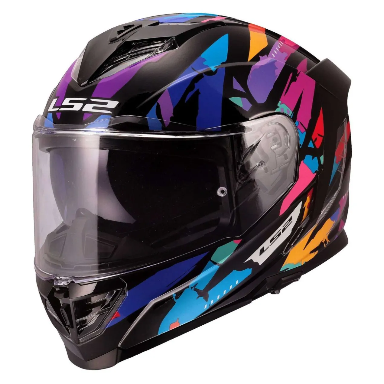Casco Integrale Ls2 Ff818 Storm III Kaos Black Purple Blue