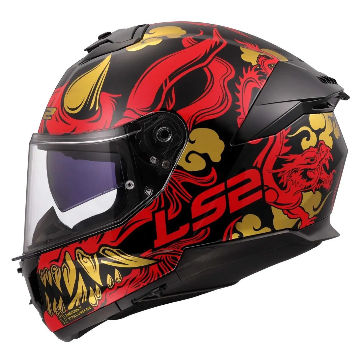 Casco Integrale Ls2 Ff808 Stream II Drako Black Red