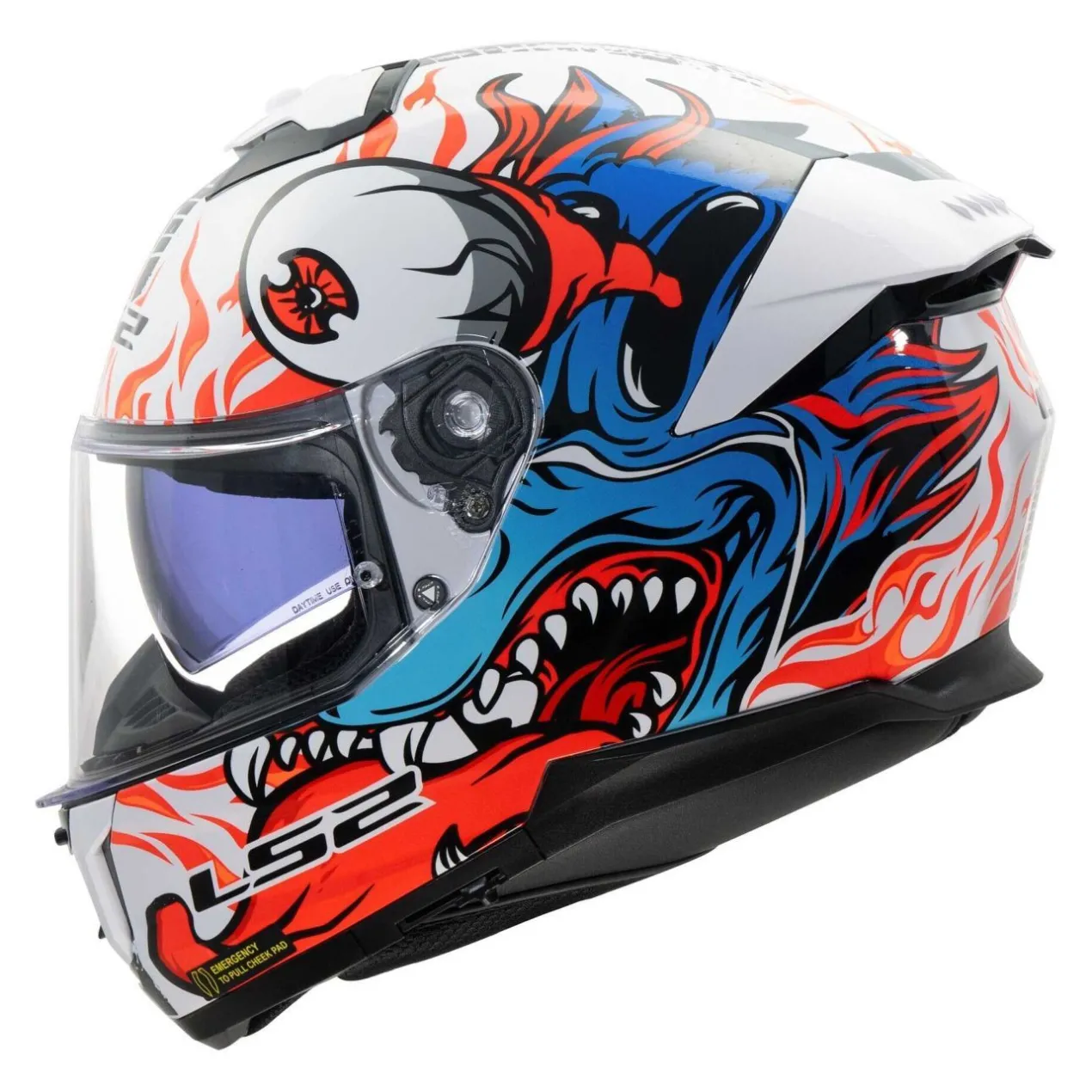 Casco Integrale Ls2 Ff808 Stream II Inferno White Blue
