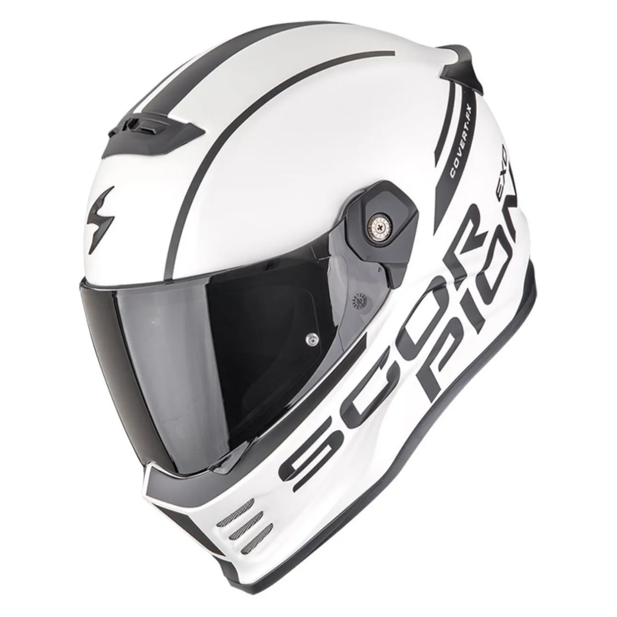 Casco Integrale Scorpion Covert Fx Danko Bianco Perla Opaco Nero