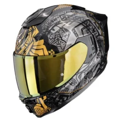 Casco Integrale Scorpion Exo-1500 Air Apus Nero Grigio Oro