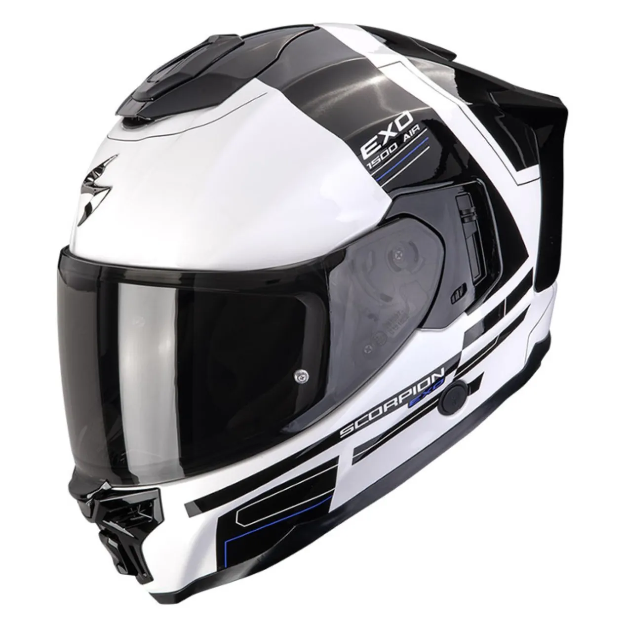 Casco Integrale Scorpion Exo-1500 Air Dual Bianco Nero Blu