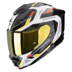 Casco Integrale Scorpion Exo-1500 Air Sleek Bianco Blu Giallo