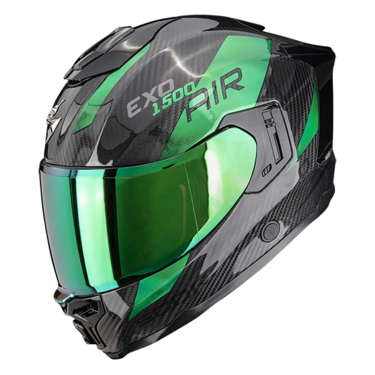 Casco Integrale Scorpion Exo-1500 Carbon Air Platted Nero Verde