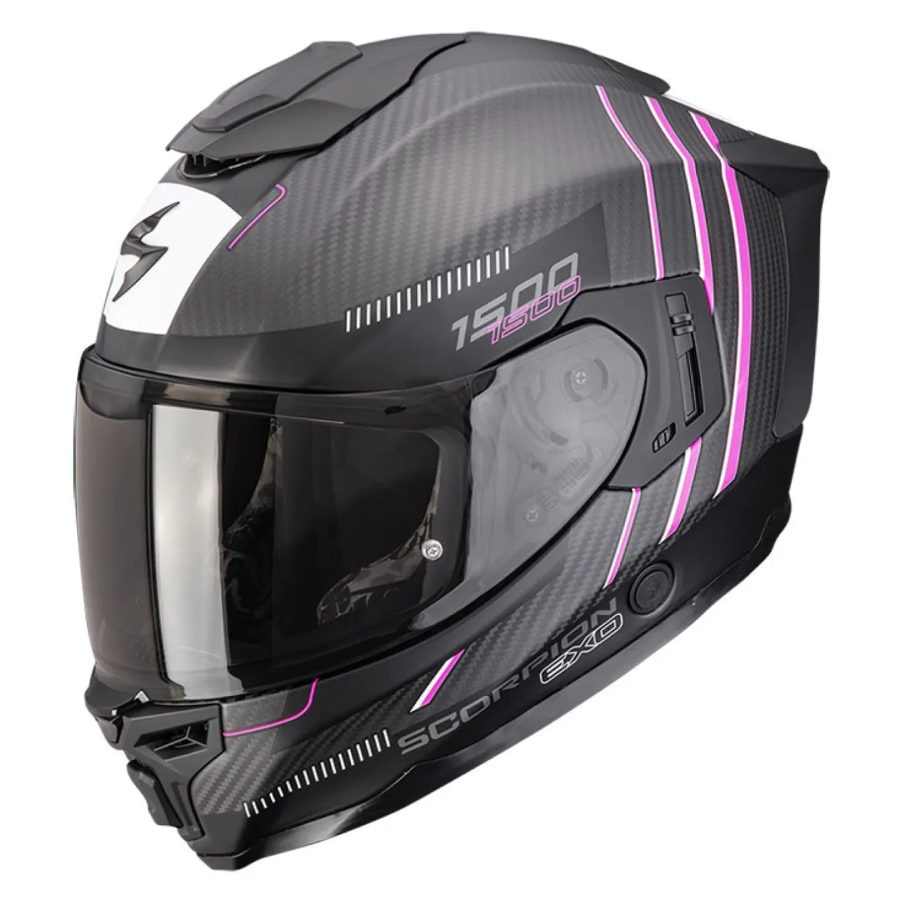 Casco Integrale Scorpion Exo-1500 Carbon Air Zity Nero Opaco Rosa