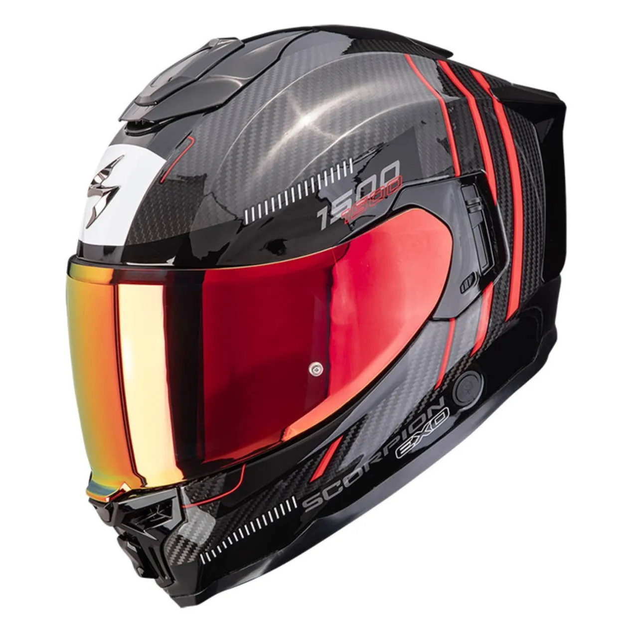 Casco Integrale Scorpion Exo-1500 Carbon Air Zity Nero Rosso