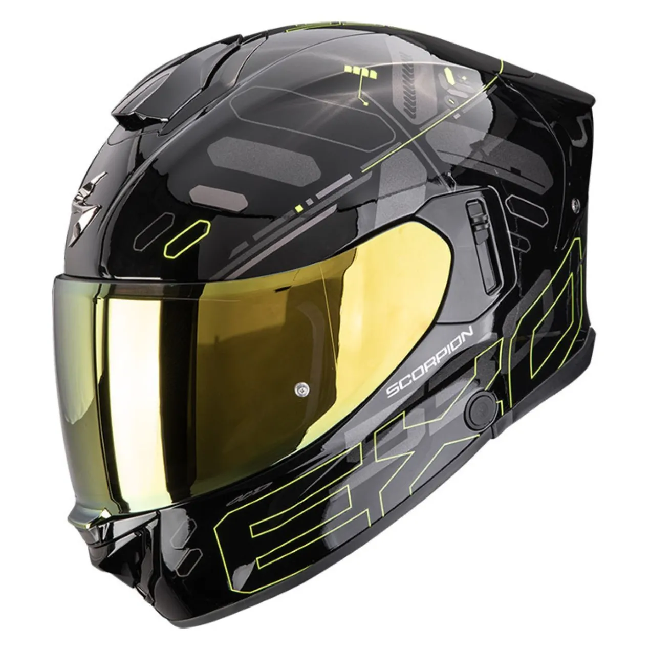 Casco Integrale Scorpion Exo-530 Air Fond Nero Giallo Neon