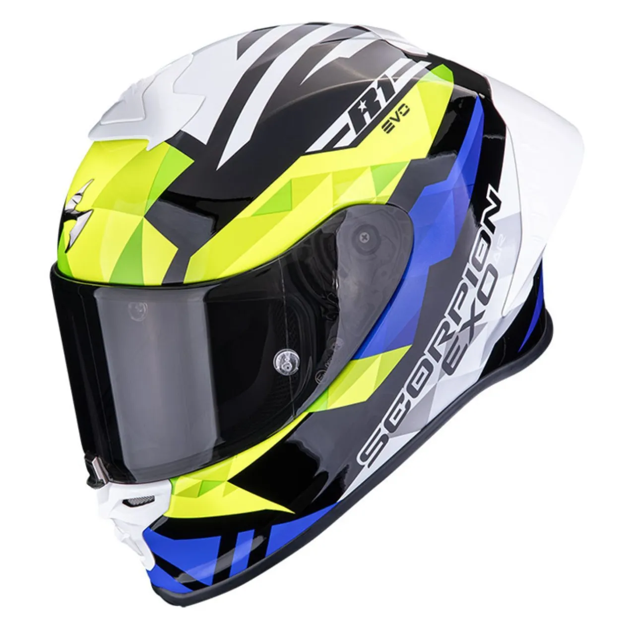 Casco Integrale Scorpion Exo-r1 Evo II Air Valere Nero Blu Giallo Fluo