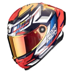 Casco Integrale Scorpion Exo-race Air Kobra Blu Giallo Rosso