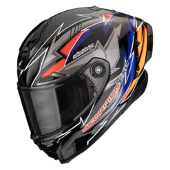 Casco Integrale Scorpion Exo-race Air Move On Nero Blu Arancione