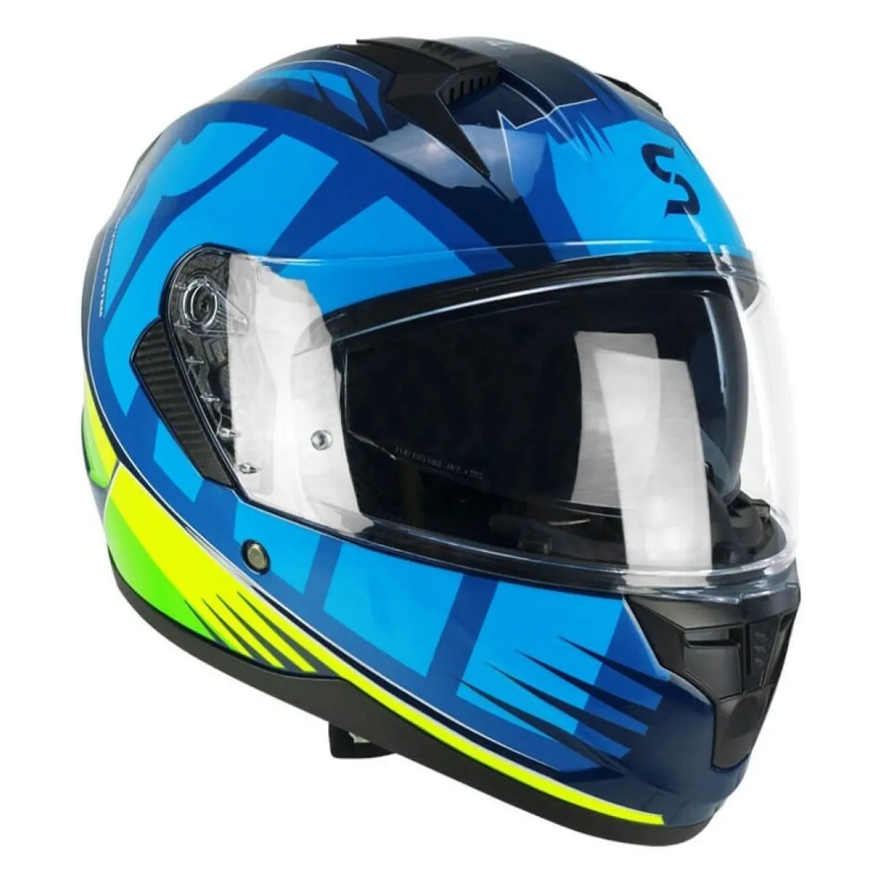 Casco Integrale Ska-p 3mhg Speeder Sport Blu Giallo Fluo