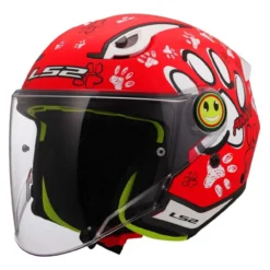 Casco Jet Bambino Ls2 Of622 Funny II Paws Red