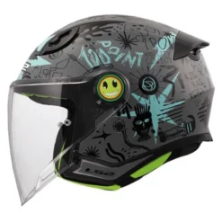 Casco Jet Bambino Ls2 Of622 Funny II Scribble Grey Blue