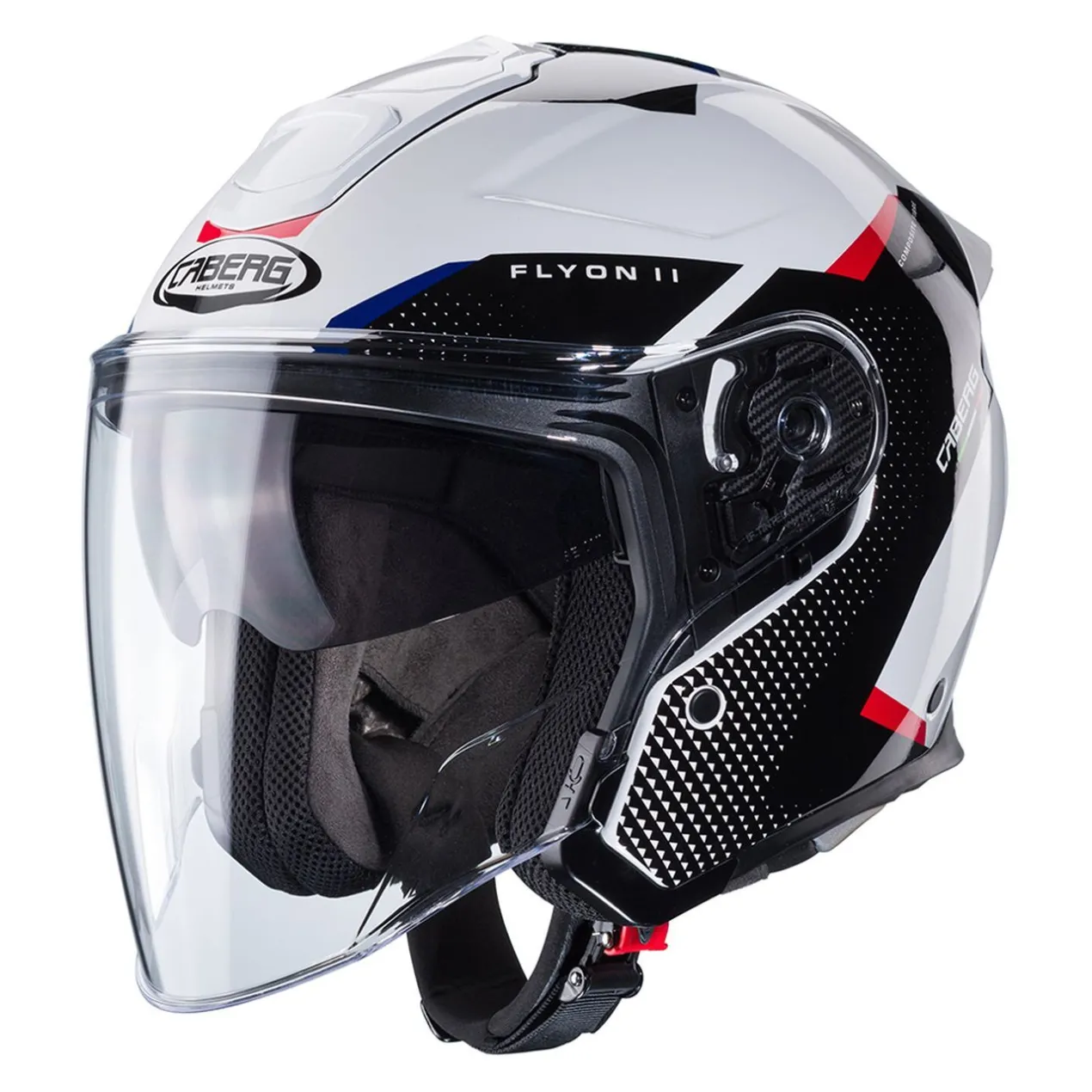 Casco Jet Caberg Flyon II Boss White / Red / B
