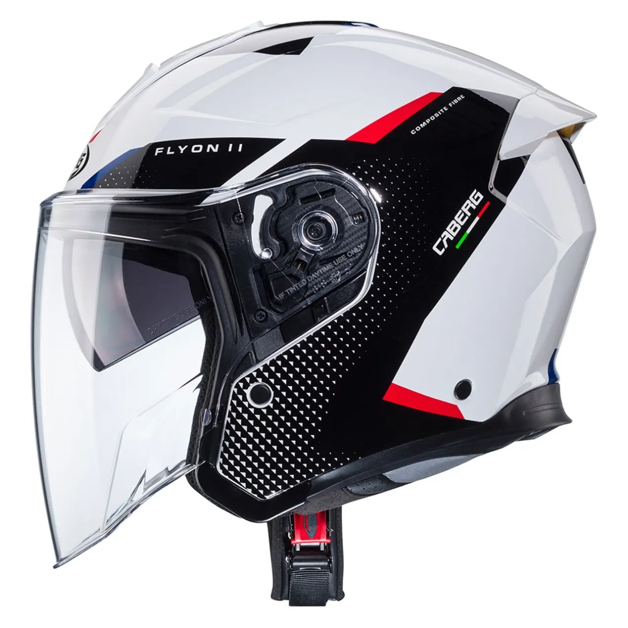 Casco Jet Caberg Flyon II Boss White / Red / B