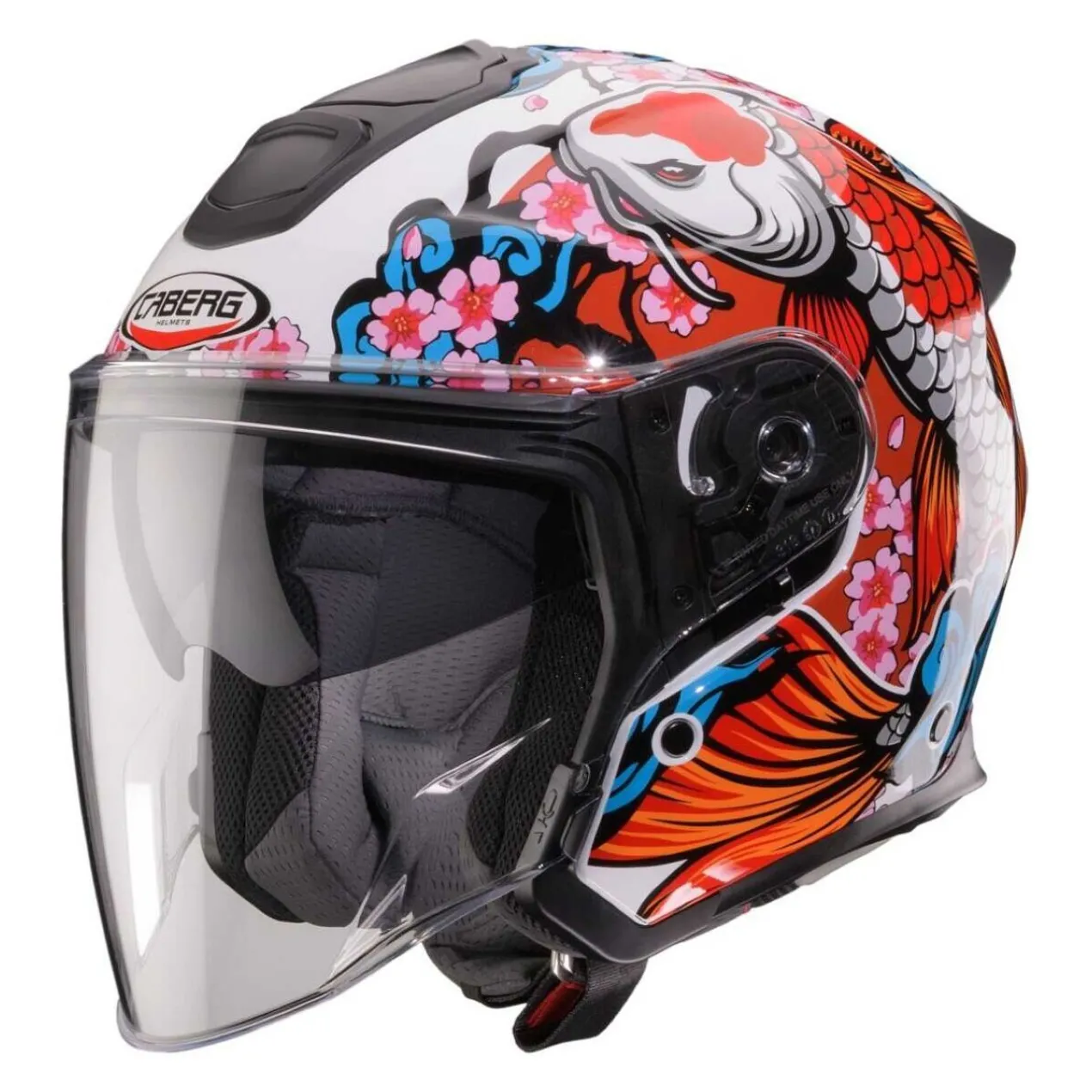 Casco Jet Caberg Flyon II Koi White/red/orange/blu