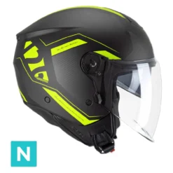 Casco Jet Cgm 126g Ipe City Nero Giallo Fluo Opaco