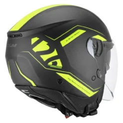 Casco Jet Cgm 126g Ipe City Nero Giallo Fluo Opaco