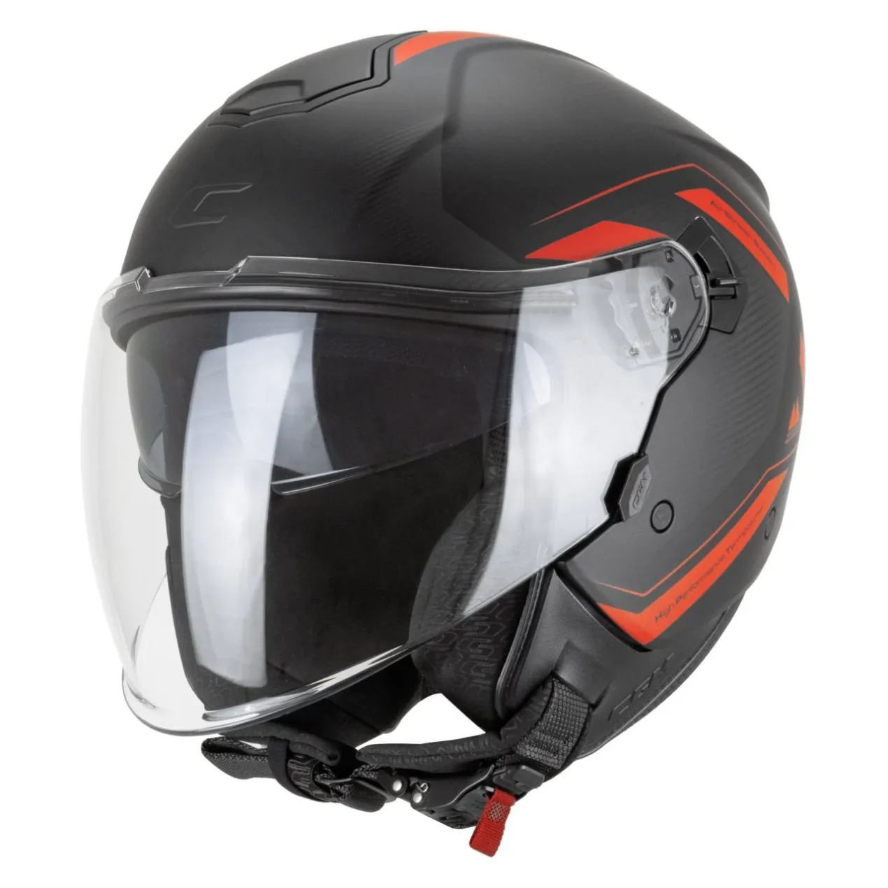 Casco Jet Cgm 126g Ipe City Nero Rosso Opaco