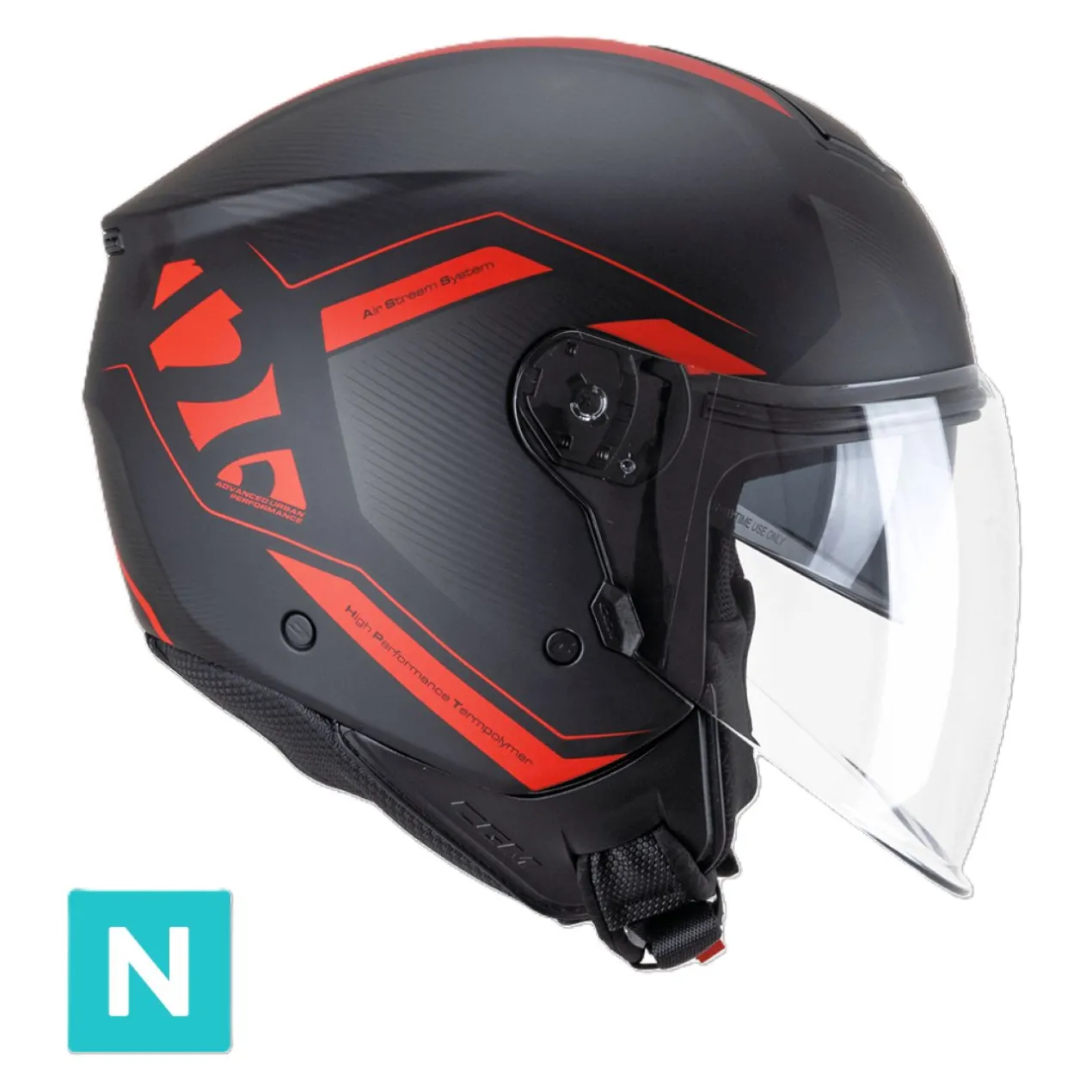 Casco Jet Cgm 126g Ipe City Nero Rosso Opaco