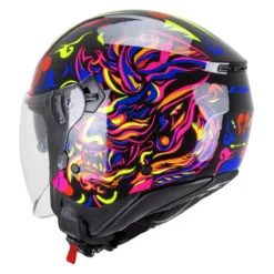 Casco Jet Cgm 126s Ipe Demon Nero Blu Rosso Giallo