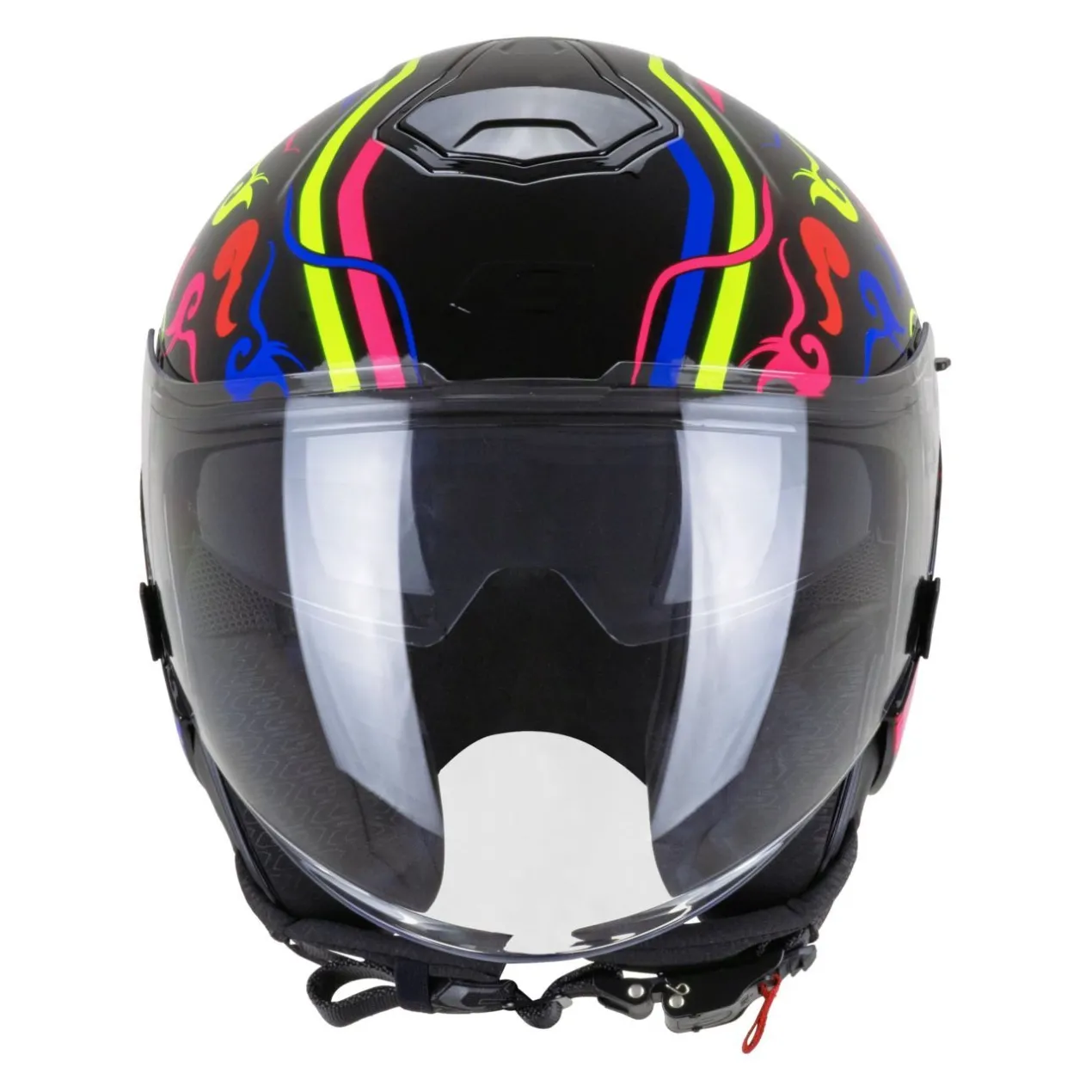 Casco Jet Cgm 126s Ipe Demon Nero Blu Rosso Giallo