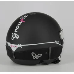 Casco Jet con Swarovski New Max Groupie Nero Opaco