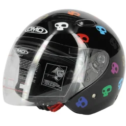 Casco Jet Dmd 007 Con Teschi Skull Black