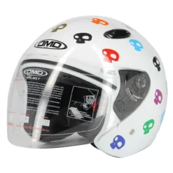 Casco Jet Dmd 007 Con Teschi Skull White