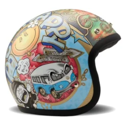 Casco Jet Dmd Retro Design Woodstock
