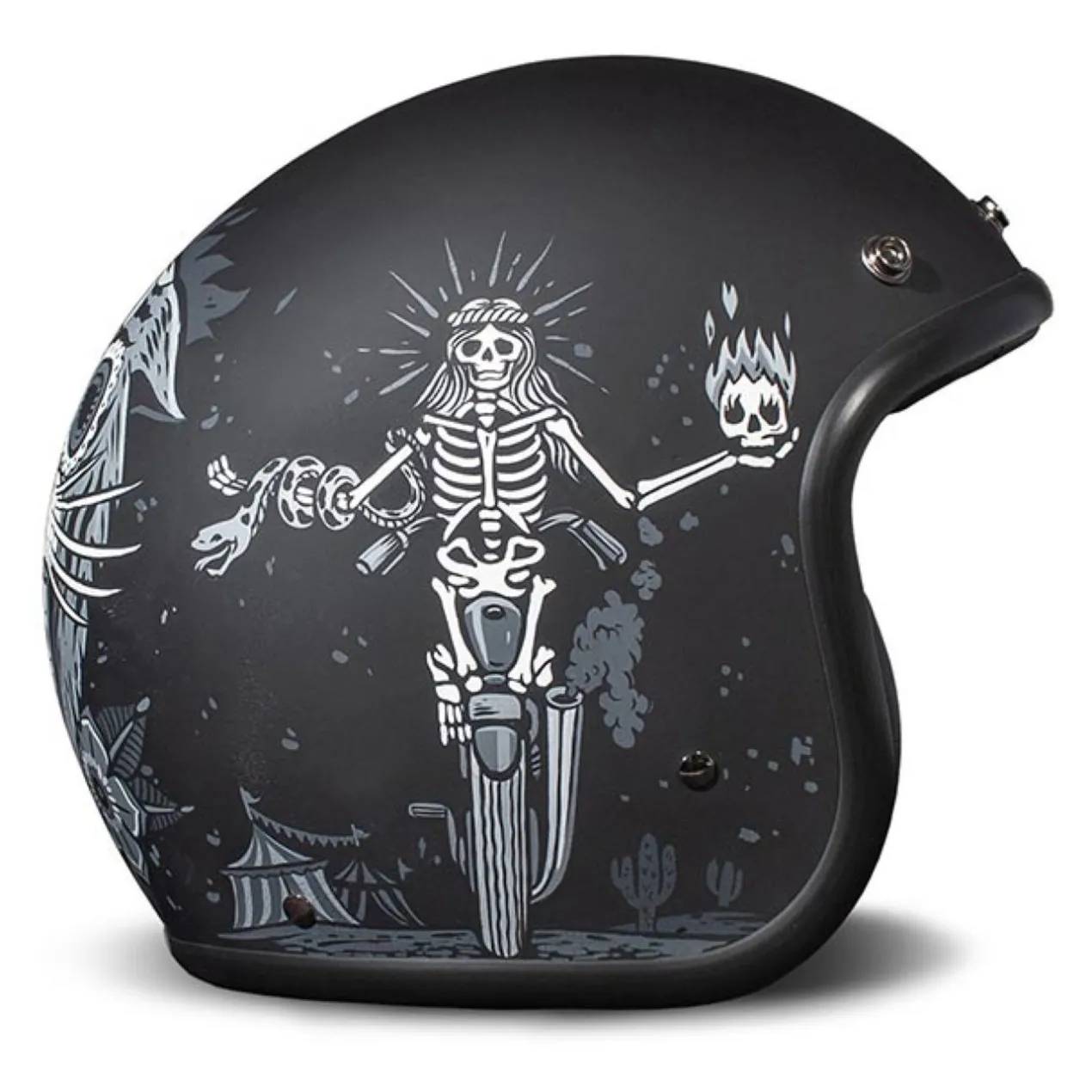 Casco Jet Dmd Retro Graphic Ghost Rider