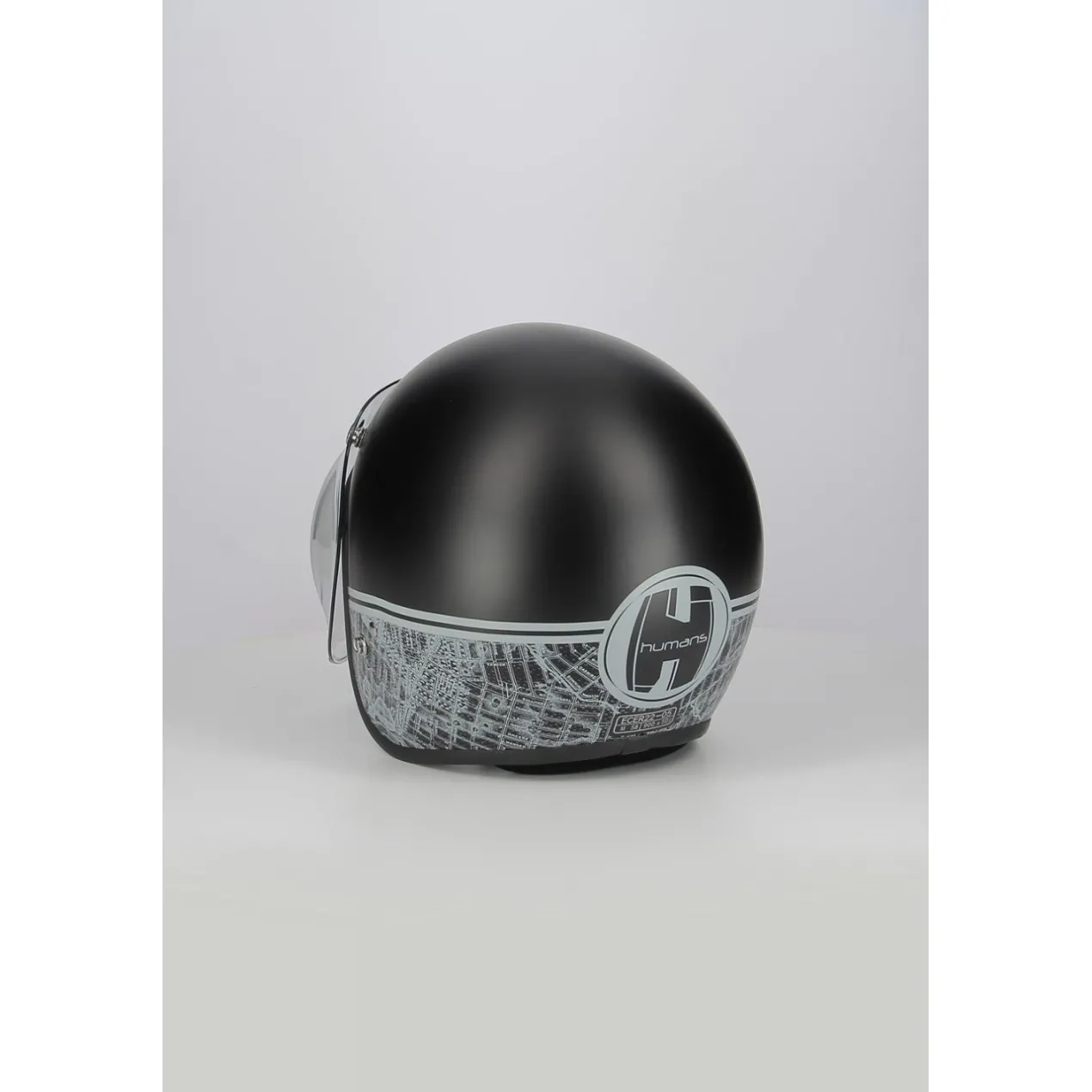 Casco Jet Fibra Motocubo Miami Vis Bolla Humans Nero Opaco