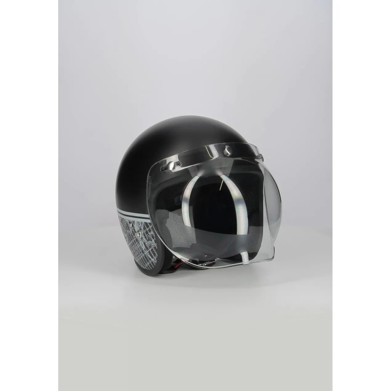 Casco Jet Fibra Motocubo Miami Vis Bolla Humans Nero Opaco