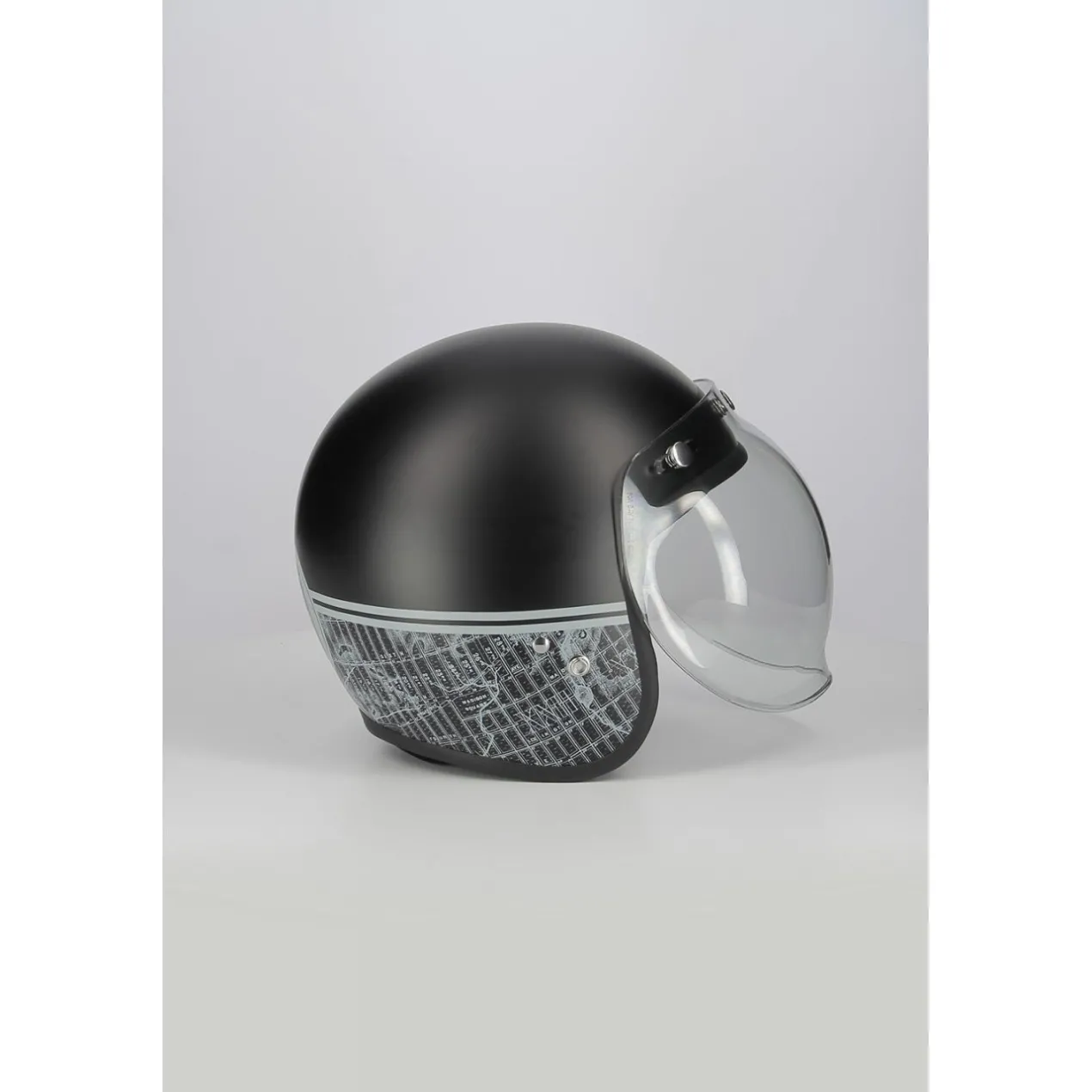 Casco Jet Fibra Motocubo Miami Vis Bolla Humans Nero Opaco