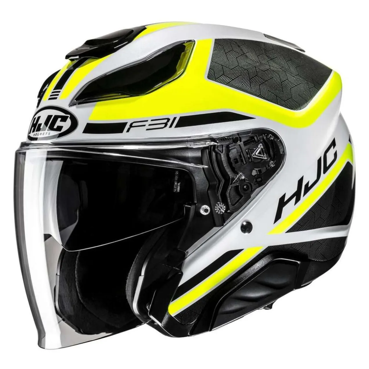 Casco Jet Hjc F31 Ceron Mc3h Bianco Giallo N