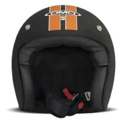 Casco Jet In Fibra Dmd Vintage Hd Nero Arancio
