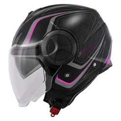 Casco Jet Kappa Kv37r Evo Sharp Nero Opaco / Rosa